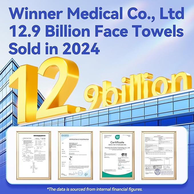 Winner Face Towels, 100% USDA Biobased Facial Towelettes XL, Disposable Face Towel for Sensitive Skin, Ultra Soft Makeup Remover Dry Wipes, Odor-Free, 220 Count, 4 Pack