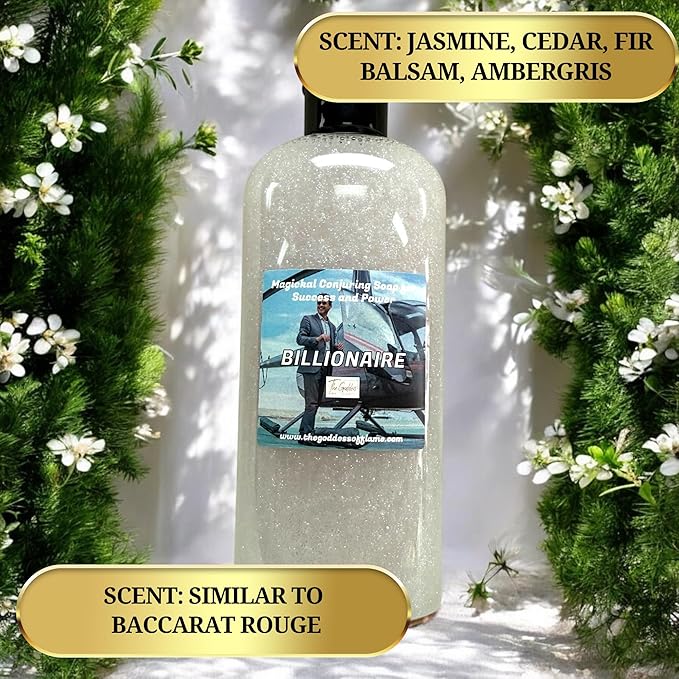 Billionaire Conjure Shower Gel – 8 oz Handmade Body Wash Charged at Our Altars for Wealth, Power & Attraction – Wiccan, Pagan, Hoodoo, Magick Ritual Use