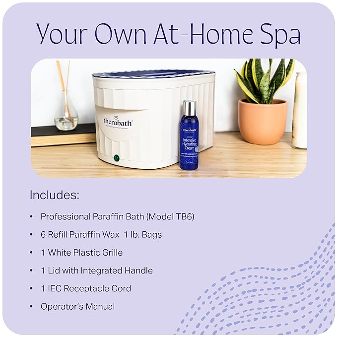 Therabath Professional Thermotherapy TB6 Paraffin Wax Bath - Helps Relieve Arthritis & Muscle Stiffness - Heat Therapy for Hands, Feet, Face & Body - Made in USA - 6 lb. Vanilla Cupcake