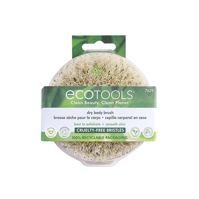EcoTools Dry Body Brush, For Post Shower & Bath Skincare Routine, Removes Dirt & Promotes Blood Circulation, Helps Reduce Appearance of Cellulite, Eco-Friendly, Vegan & Cruelty-Free, 1 Count