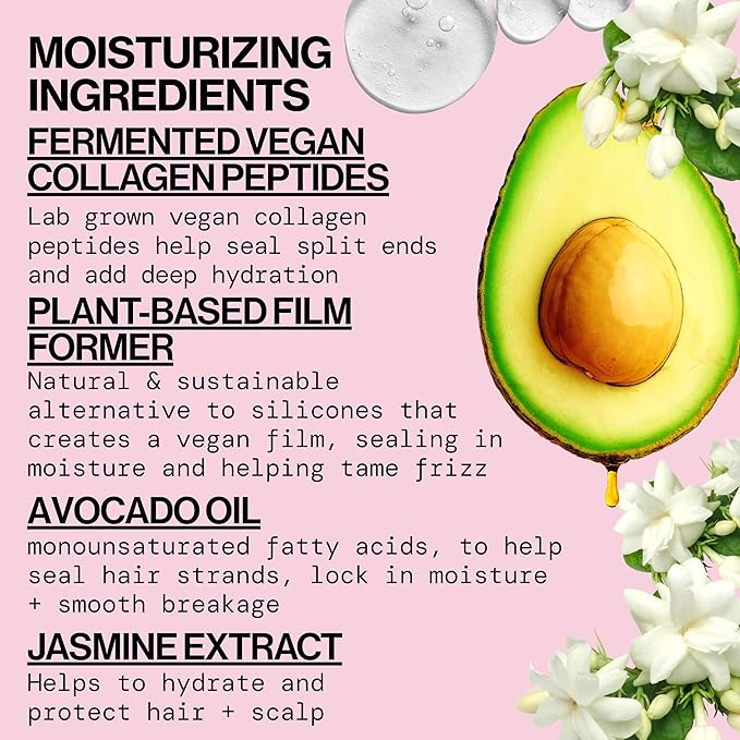 Pacifica Vegan Collagen Hydrating Shampoo & Conditioner Set – Moisturizing Hair Care for Dry Brittle Hair, Biotin & Avocado Oil for Strength & Shine, Thickening Clean Vegan Dermatologist Tested, 12 oz