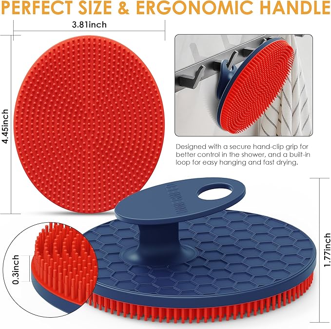 INNERNEED Magnetic Silicone Body Scrubber for Shower – Soft, Hygienic Exfoliating Body Brush with Magnetic Core for Daily Cleansing, Circulation & Skin Vitality