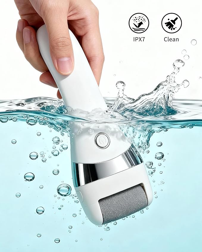 Electric Foot Callus Remover, Rechargeable Foot Care Tool with 3 Speed Settings, Waterproof Foot File, Portable Foot Dead Skin Remover, Smooth Heels, Home or Travel Spa Foot Care