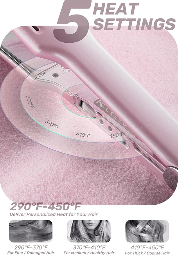 ROSILY Nano Titanium Flat Iron | 1.75 Inch Wide Hair Straightener, Dual Voltage 100-240V, Adjustable Temperature Suitable for All Hair Type, Instant Heat Up