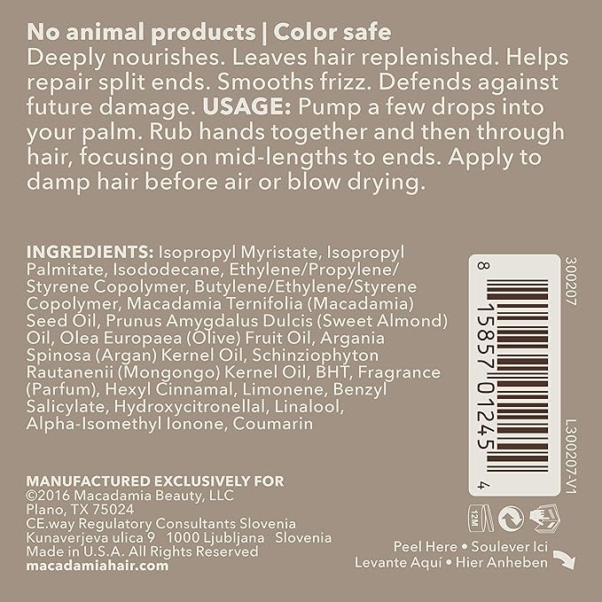 Macadamia Professional Ultra Rich Hair Repair Oil Treatment, 4.2oz