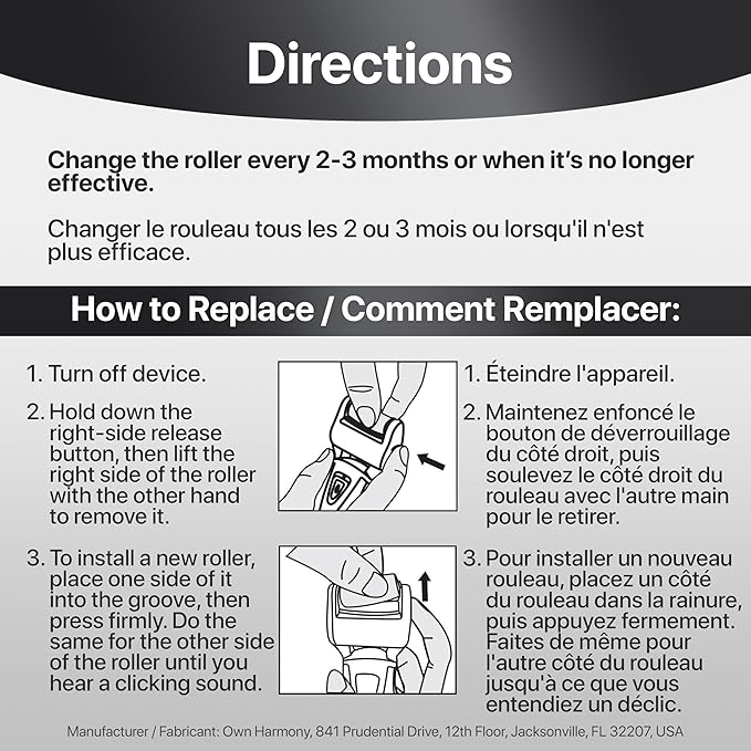 Refill Rollers by Own Harmony Best Fit for Electric Callus Remover CR900 - Foot Care for Healthy Feet - Pedicure File Tools - Refills 3 Pack Regular Coarse Replacement Roller (Peach)