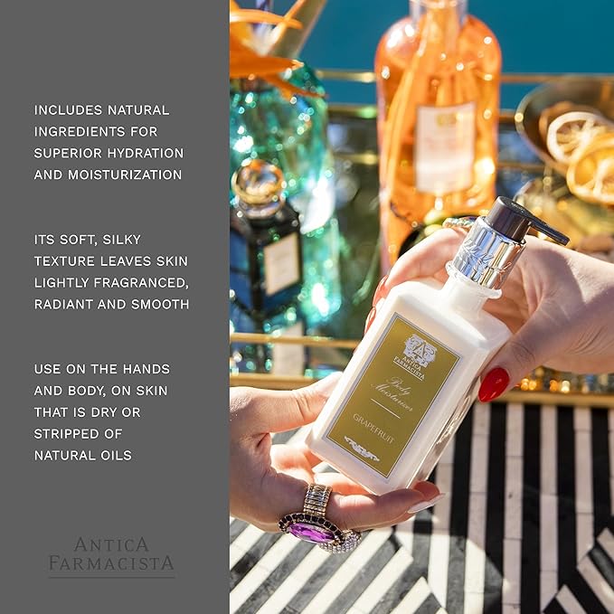 Antica Farmacista Body Moisturizer - Scented Moisturizing Lotion with Aloe Vera, Green Tea & Sweet Almond Oil - Luxury Gift for Any Occasion - Grapefruit, 10 fl oz