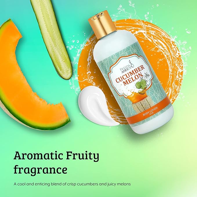 Freida and Joe Scented Body Lotion For Women, Deep Moisturizing Cream, Womens Luxury Stocking Stuffers & Fragrance Gifts That Smell Good, 10oz (Cucumber Melon)