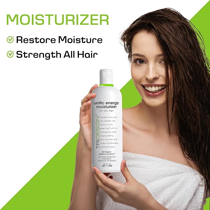 TRIDESIGN Unific Energy Moisturizer - Deep Hair Conditioner for Dry Damaged Hair - Moisturizing for Curly, Frizzy, Thick Hair - Hydrating Conditioner for Men and Women, 32 oz