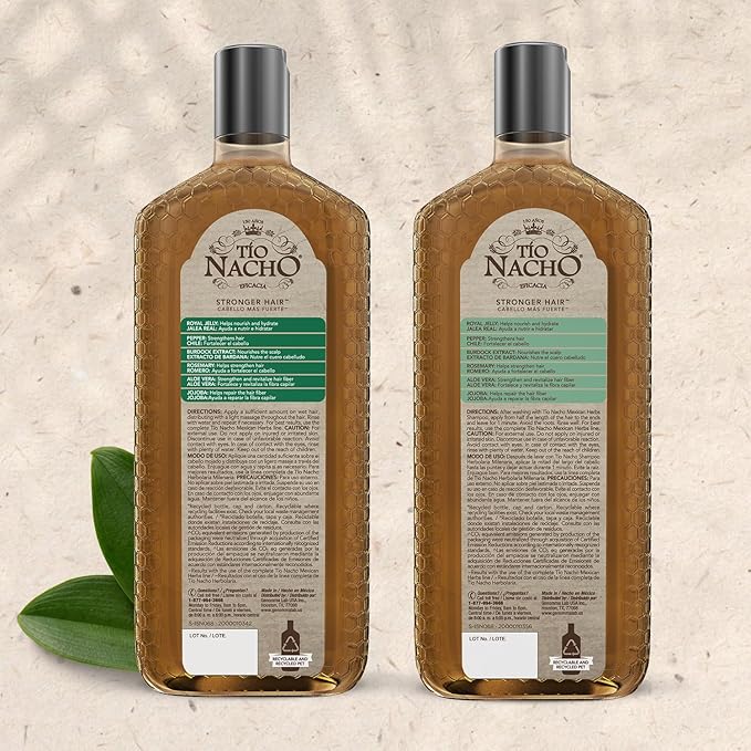Tío Nacho Mexican Herbs Anti-Hair Loss Shampoo and Conditioner Set with Royal Jelly and Rosemary Extract, Strengthening and Nourishing Routine for Hair Loss, Ideal for Men and Women, 14 fl oz Each
