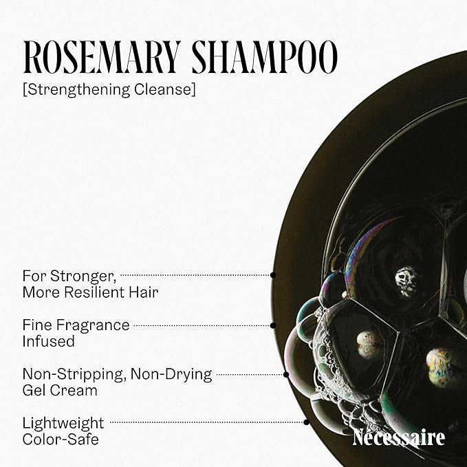 Nécessaire Rosemary Shampoo With Pump | Multi-Protein Strengthening Conditioner For Thinning Hair. For Women + Men. Good For All Hair Types/Textures. Color-Safe. 500 ml / 16.9 oz