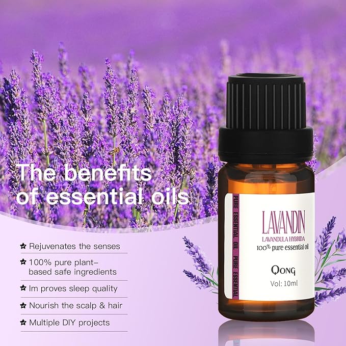 Lavender Essential Oil Blend, Essential Oil, Essential Oils Organic, Used for Sleep, Hair Growth & Scalp Care, Essential Oils for Diffusers for Home 10ML