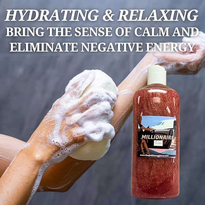 Millionaire Shower Gel – 8 oz Handmade Luxury Body Wash Charged at Altars for Wealth, Success & Confidence – Rich Scent, Vegan & Sulfate-Free – Wiccan, Hoodoo, Pagan, Magick Ritual Use