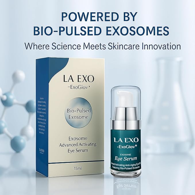 Exosome Eye Serum – Advanced Anti-Aging Eye Treatment for Puffiness, Dark Circles & Fine Lines – Brightening, Smoothing & Hydrating Undereye Skin Care for a Youthful Look – 15ml