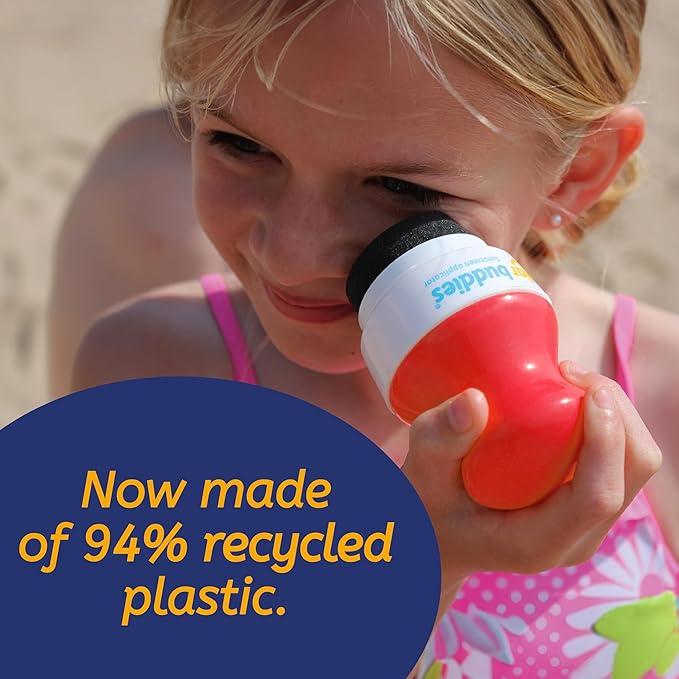 Solar Buddies Sunscreen Applicator - Red, Black, Nude & Purple - BPA-Free Refillable Roll on Sponge Sunscreen, Suncream & Lotion Applicator for Kids, Adults & Families - Holds 3.4fl oz, Travel Size