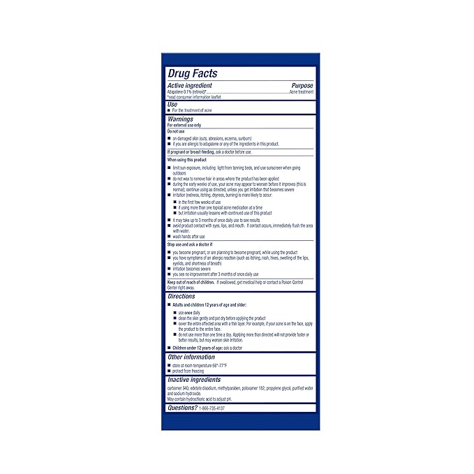 Differin Acne Treatment Gel, 60 Day Supply, Retinoid Treatment for Face with 0.1% Adapalene, Gentle Skin Care for Acne Prone Sensitive Skin, 15g Tube (Pack of 2) (Packaging May Vary)