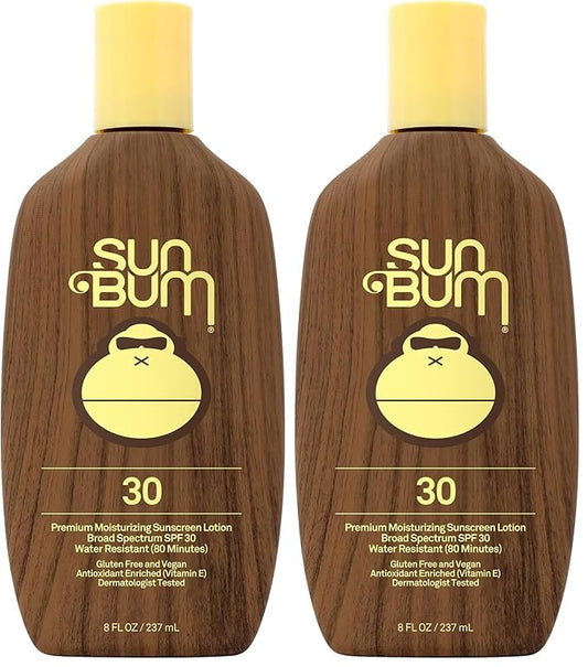 Sun Bum Sunscreen Lotion, SPF 30 | Original Scent | Vitamin E | Hawaii Compliant | 8 oz Pack of 2
