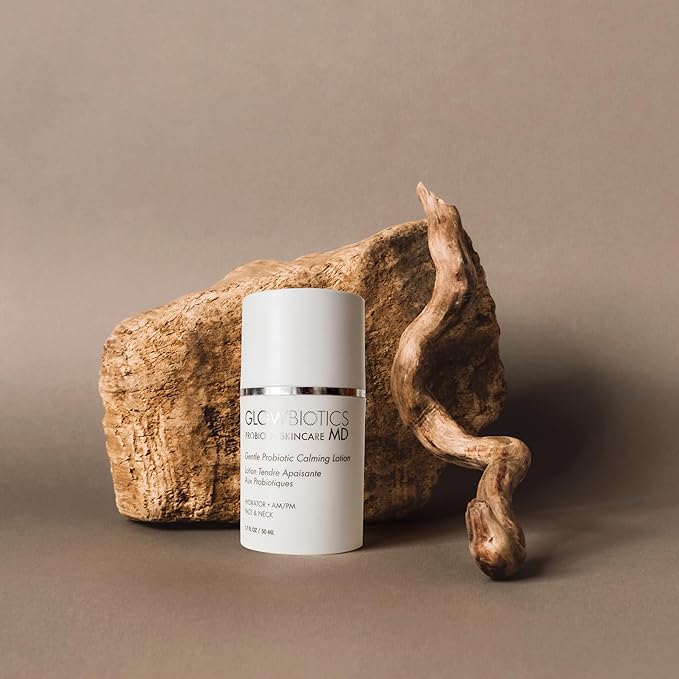 Glowbiotics Gentle Probiotic Calming Lotion: Lightweight Peptide & Probiotic Moisturizer for Sensitive Skin | With Hyaluronic Acid, Niacinamide & Ceramide-Rich Safflower Oil