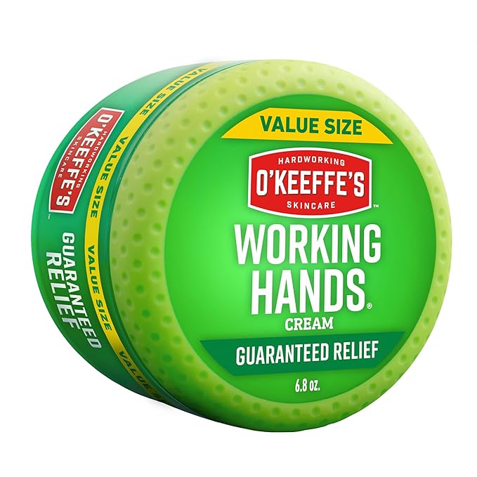 O'Keeffe's Working Hands Hand Cream for Extreme Dryness - 6.8 oz Value Size Jar (1 Pack) - Repairing Skincare for Cracked, Dry Hands
