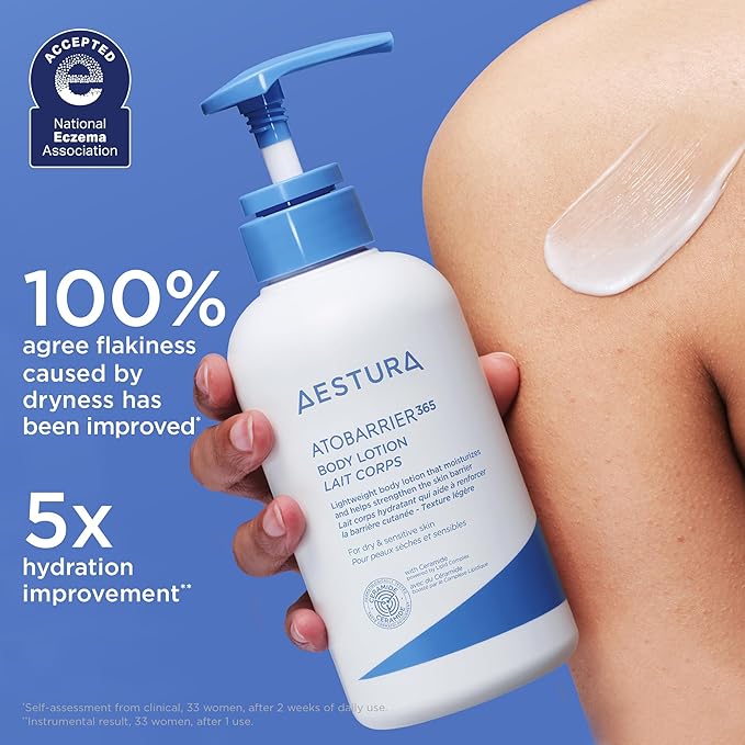 AESTURA ATOBARRIER365 Korean Body Lotion with Ceramides | Fast-Absorbing Moisturizer for Dry, Sensitive & Eczema-Prone Skin | Non-Comedogenic, Fragrance-Free, 400 mL / 13.5 fl oz