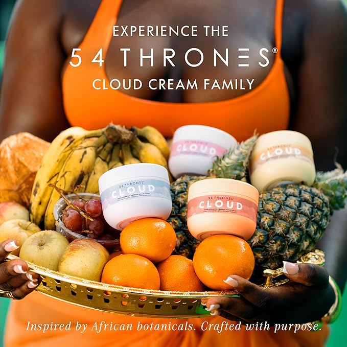 54 Thrones Barrier Repair Cloud Cream, Ultimate Hydrating Skin Care, Hydrating Peptide Moisturizer, Skin Repair Cream, Active Repair, Ghanaian Coconut + Moroccan Almond