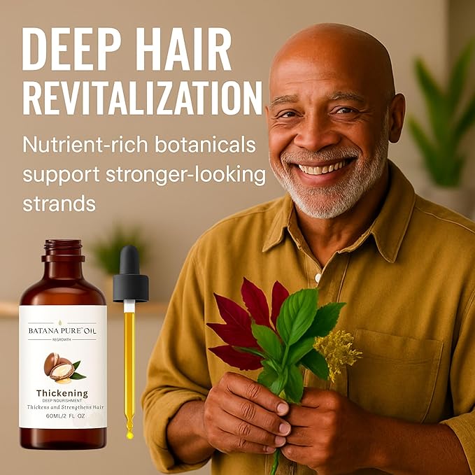 Batana Oil for Hair Growth – 100% Pure & Organic from Honduras – Cold-Pressed Treatment for Scalp & Hair – Strengthens, Thickens & Restores Natural Hair – 60ml