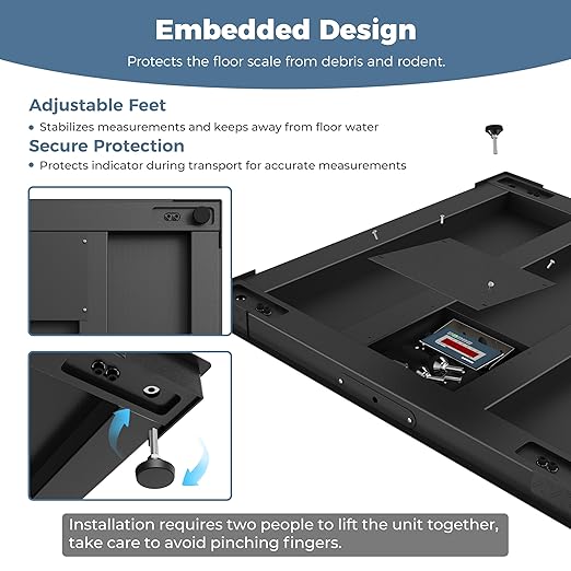 48"x48" Industrial Floor Scale, Professional Platform Scale with Digital Indicator, Weighing Scale for Warehouse Shipping and Industrial Use, 10000 lb x 1 lb, Black