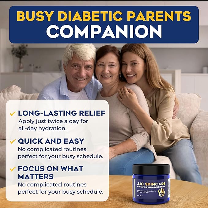 Diabetic Care Balm - Balm for Diabetics Care with Beeswax & Vitamin E, Diabetic Moisturizer For Dry, Cracked Hands & Feet, Long-Lasting Hydration for Sensitive Skin, 2 oz