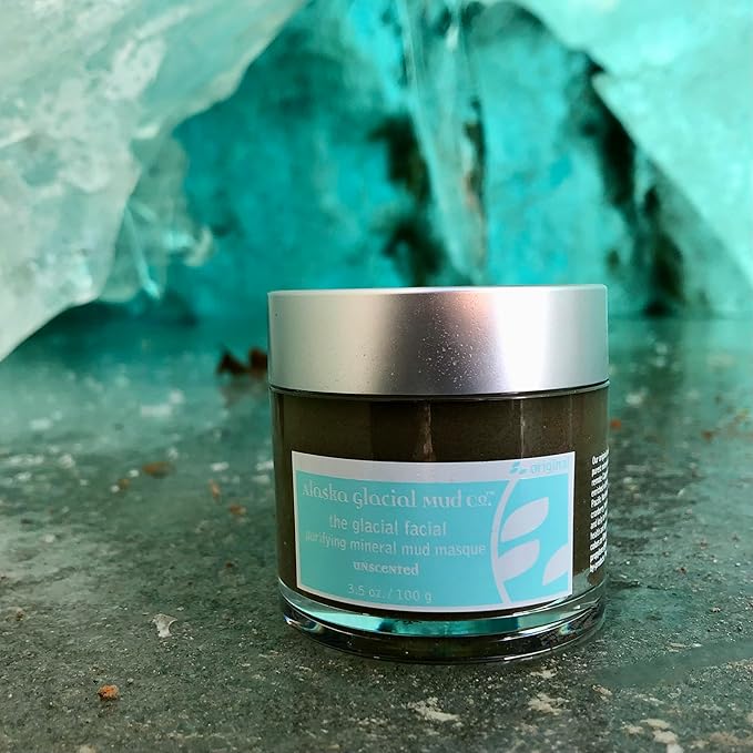 Alaska Glacial Purifying Mineral Mud Mask with Glacial Clay & Botanicals | Gently Detoxifies, Hydrates & Smooths | Anti-Aging Facial for Sensitive Skin – Unscented, 3.5oz