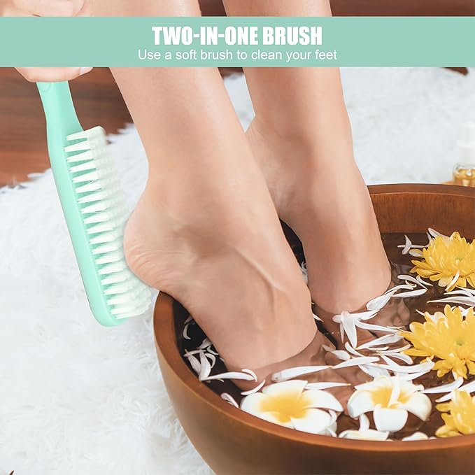 Foot File Callus Remover - Dead Skin Nano Glass Remover for Feet with Soft Brush, Professional Pedicure Tool for Home Foot Care - Green