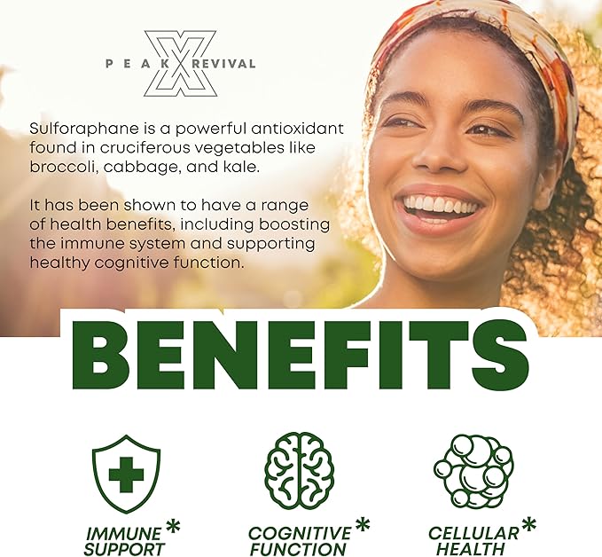 5000mcg of Real Lab-Verified Sulforaphane Supplement - Broccoli Seed Extract 50mg Supplements - Promotes Cognitive Function, Liver & Cellular Support - 60 Vegan Capsules/Pills