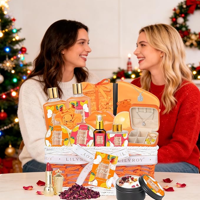 Christmas Gifts for Women Gift - 23-Piece Bath and Body Gift Basket Set for Women, Spa Gift Baskets, Bath Gift Set | Mothers Day Gifts for Mom, Valentine's, Birthday Gift, Holiday Gift Idea for Her