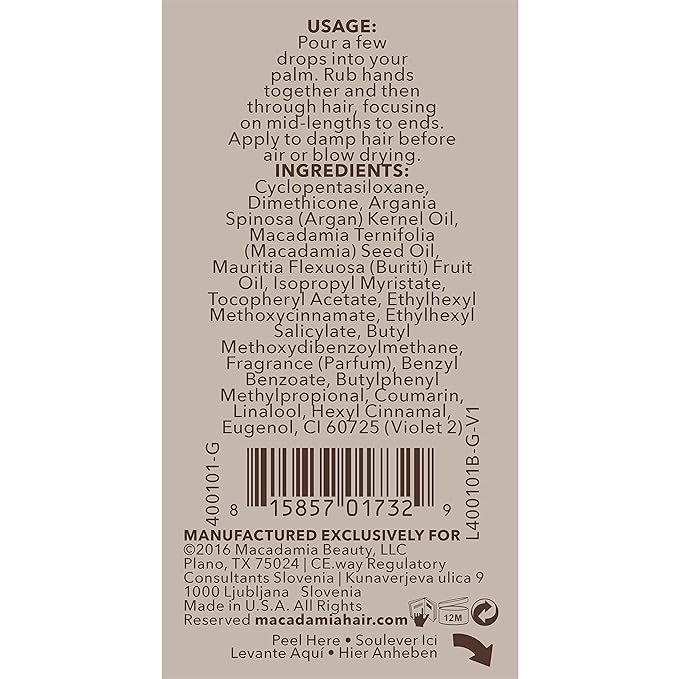 Macadamia Professional Hair Care Sulfate & Paraben Free Natural Organic Cruelty-Free Vegan Hair Products Nourishing Hair Repair Oil Treatment-0.9oz