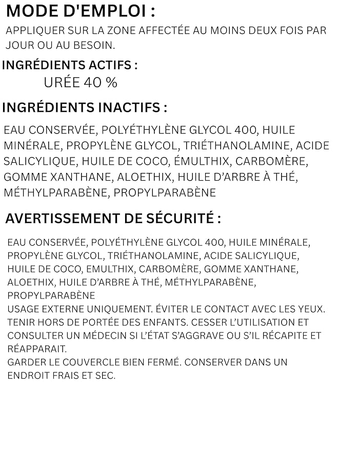 CLEAR Urea Cream 40 Percent Plus 2% Salicylic Acid (4oz) Made in USA | Urea Foot & Hand Cream Softens Cracked Heels & Dry Skin with Tea Tree & Coconut Oil - Callus & Corn Treatment