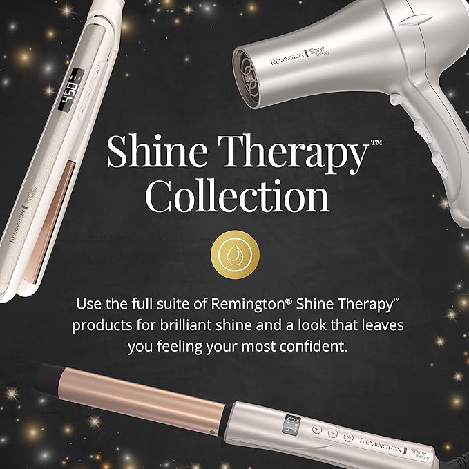 Remington Shine Therapy Argan Oil & Keratin Infused ½-1 Inch Tapered Curling Wand for Natural Curls, Includes Heat Glove