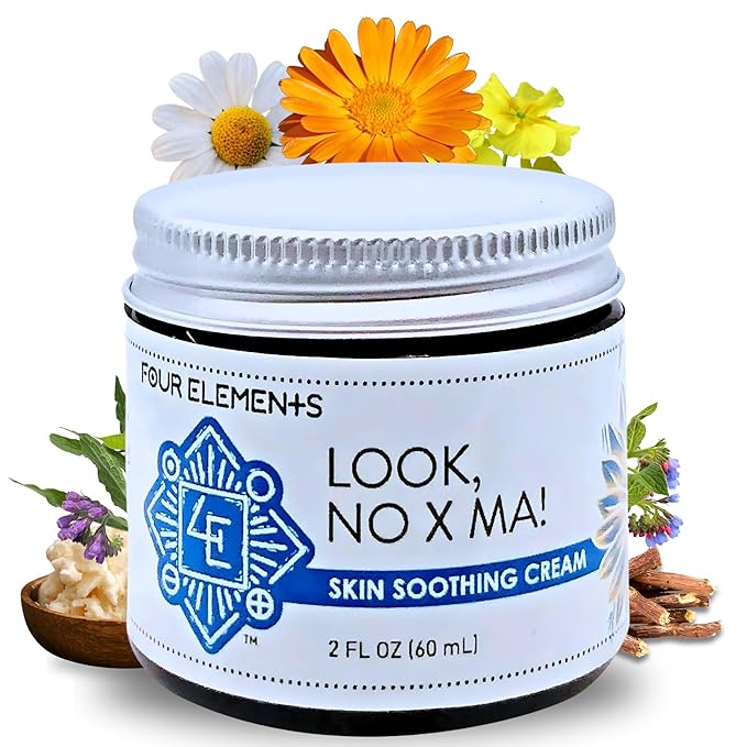 Look NO X MA Skin Soothing Cream 2 OZ | 100% Organic Calendula and Chamomile Infused, Body and Face Moisturizing Cream | Handmade Plant Rich Hydrating Moisturizer for Dry, Irritated, Sensitive Skin