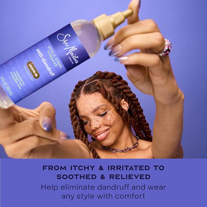 SheaMoisture Anti-Dandruff Leave-In Apple Cider Vinegar & Salicylic Acid To Soothe Scalp System for a Healthier Scalp 4 oz