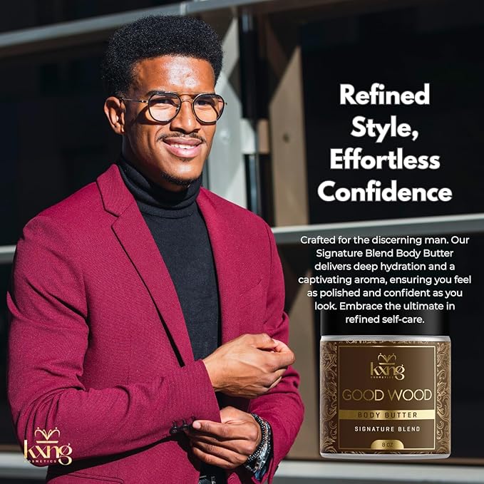 KXNG Shea Butter Moisturizer, Rich Whipped Body Cream for Men, Deeply Nourishing Body Butter for Smooth, Hydrated Skin, Cruelty-Free