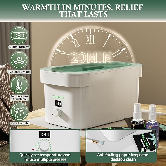 7000ml Paraffin Wax Machine for Hand and Feet-White Hand Wax Paraffin Machine for Hands with 10pcs Aloe Vera Paraffin Bath Refills,Ideal Gifts for Women