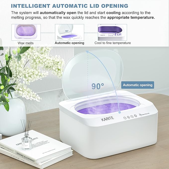 KARITE Paraffin Wax Machine for Hands and Feet with Auto Open Lid, Paraffin Bath,20Min Fast Wax Meltdown, Precision Temperature Control, 4500ml Paraffin Warmer with 8Pack Refills
