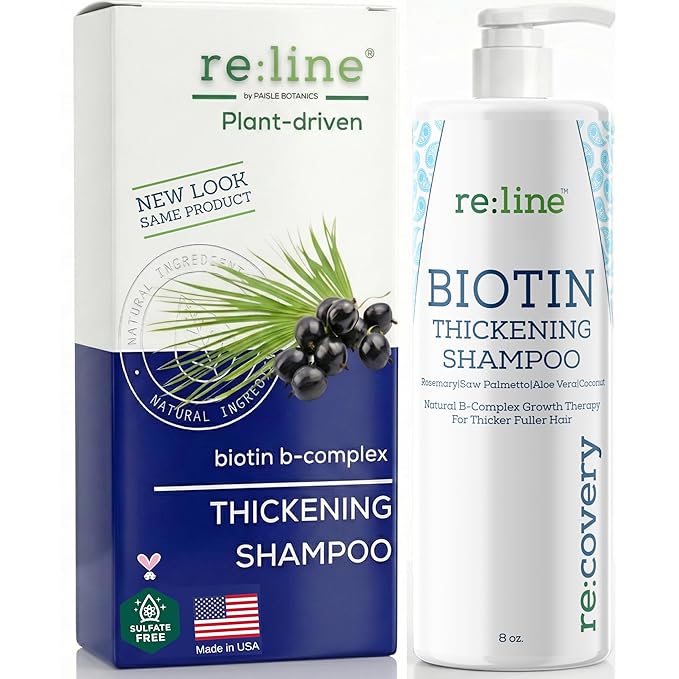 Paisle Botanics Biotin Thickening Shampoo – Natural Volumizing Formula for Fine or Thinning Hair and Fuller Looking Volume – Sulfate & Paraben Free, Color Safe for Women and Men – 8 fl oz