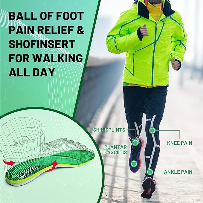 220lbs+ High Arch Support Insert Plantar Fasciitis Relief Metatarsal Pain Orthotic Insole for Men & Women Standing All Day, Flat Feet Heel Comfort Work Boot Shoe Inserts,240MM Size 5