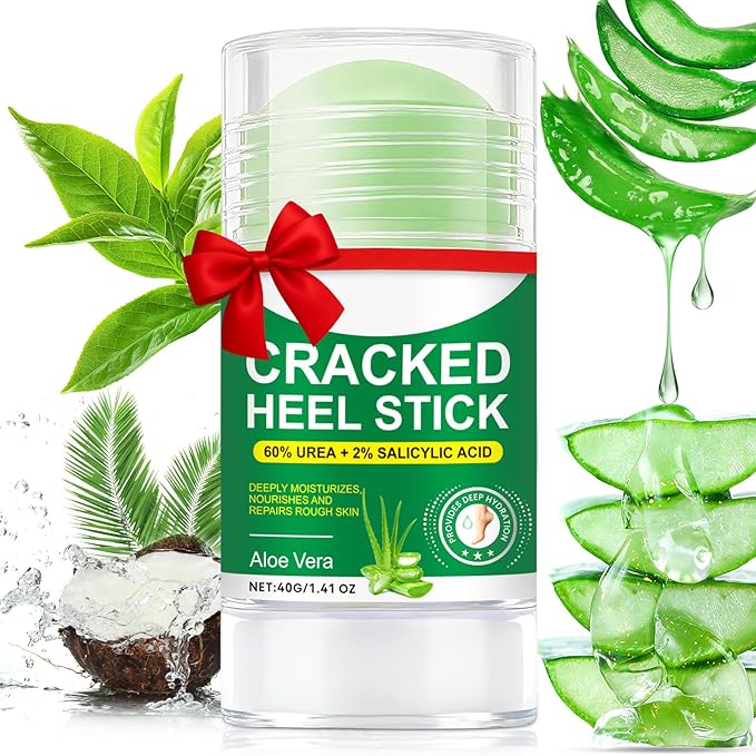 60% Urea Cream plus 2% Salicylic Acid, Cracked Heel Repair Balm Stick for Dry Cracked Feet Treatment,Foot Hand Cream Stick for Smoothing Hands Elbows Feet Knees,Moisturizes and Hydrates the Dry Skin