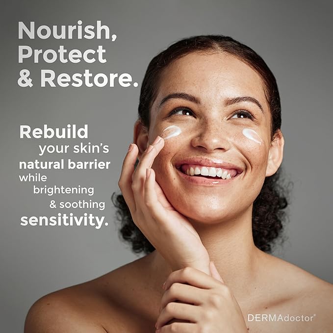 DERMAdoctor Ceramide Serum Skin Barrier Cream, Dermatologist Formulated Vitamin C Face Cream with Ferulic Acid + Vitamin E Oil; Ceramide Moisturizer Skin Barrier Repair for Sensitive Skin - 2.0 oz