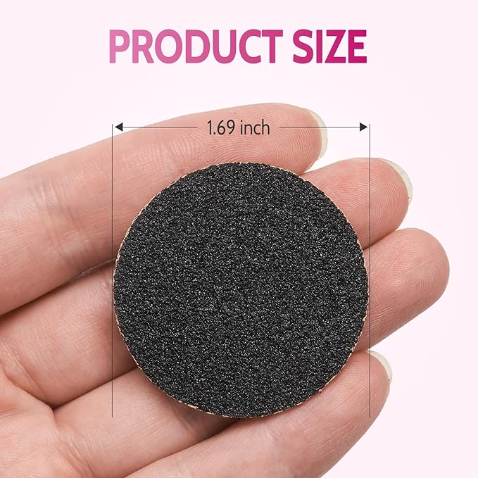 60pcs Replaceable Sandpaper Refill Discs for Electric Foot Callus Remover Hard Dry Dead Skin Remova(120 Grit 30pcs and 80 Grit 30pcs)