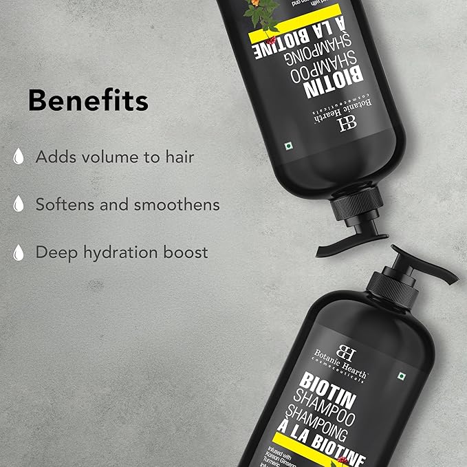 Botanic Hearth Biotin Shampoo | Infused With Korean Ginseng & Turmeric For Stronger, Thicker | Looking Hair | Sulfate & Paraben Free | 16 Fl. Oz