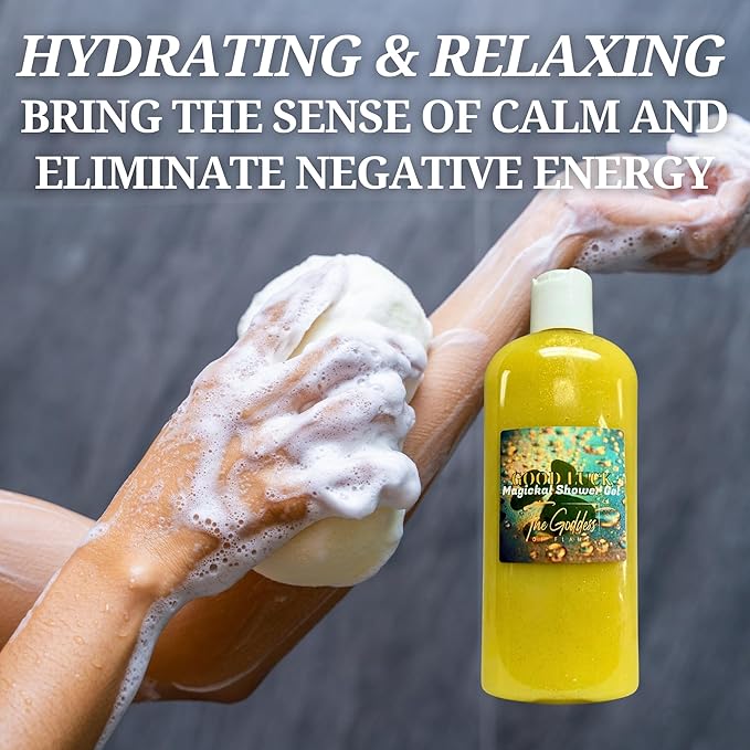 Good Luck Shower Gel – 8 oz Handmade Body Wash Charged at Altars for Positive Energy & Success – Watermelon Lemonade Scent – Wiccan, Pagan, Hoodoo, Magick Ritual Use