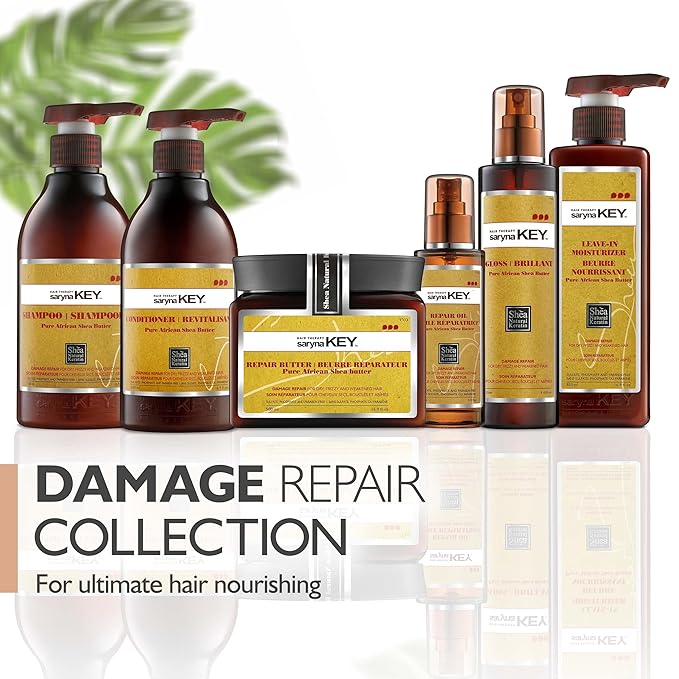 Saryna Key Damage Repair Treatment Butter Mask - African Shea Butter for Dry Hair Treatment - Rejuvenating Butter Moisturizer with Natural Keratin and Vitamins A, E, F (500ml/16.9oz)