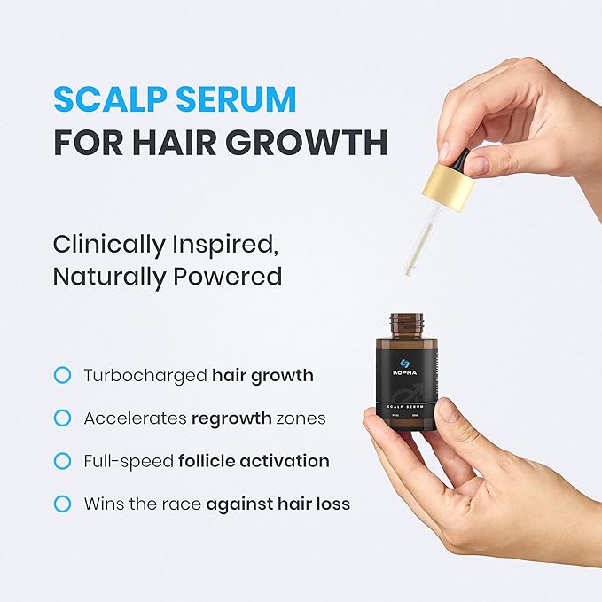 Hair Growth Serum for Men - Extra Strength Scalp Treatment with Biotin & Botanical Actives - Clinically Tested for Thicker, Fuller Hair - Lightweight, Non-Greasy Formula - 1 Fl Oz Bottle