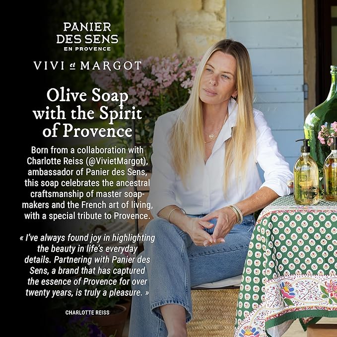 Panier des Sens - Liquid Hand Soap Limited Edition - French Hand Wash with Olive Oil - Marseille Moisturizing Liquid Soap - Refillable Kitchen & Bathroom Soap - 98% Natural - Glass Bottle 16.9 Floz